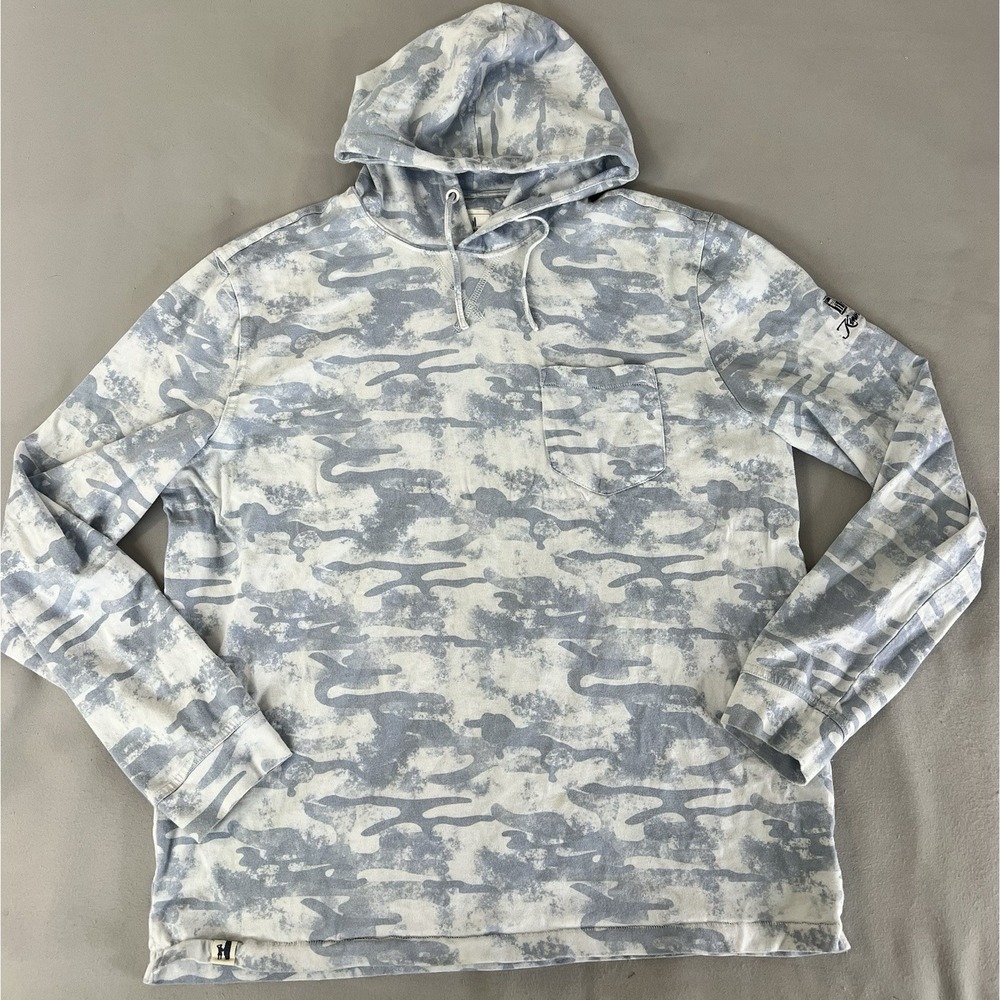 johnnie-O Isaac Camo T-Shirt Hoodie‎ Maliblu Men's Sz Large